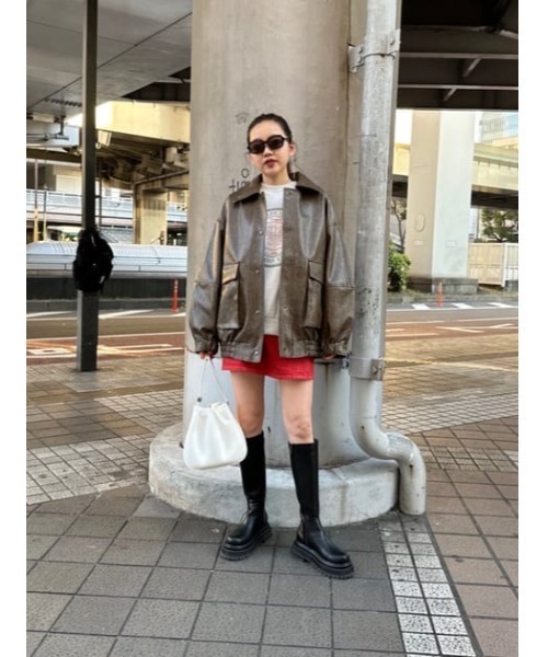 SLY（スライ）の「LIGHT ONS H/W COLOR S/SK-E ライトオンス ハイウエスト カラー ショートスカート デニム カラーデニム セットアップ可能（デニムスカート・レディース・レッド・0/1/2）」の13枚目の写真