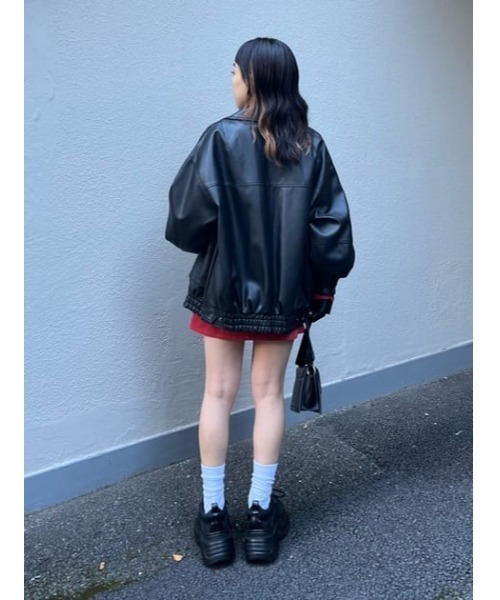 SLY（スライ）の「LIGHT ONS H/W COLOR S/SK-E ライトオンス ハイウエスト カラー ショートスカート デニム カラーデニム セットアップ可能（デニムスカート・レディース・レッド・0/1/2）」の16枚目の写真