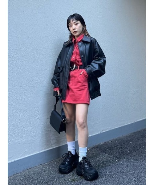 SLY（スライ）の「LIGHT ONS H/W COLOR S/SK-E ライトオンス ハイウエスト カラー ショートスカート デニム カラーデニム セットアップ可能（デニムスカート・レディース・レッド・0/1/2）」の18枚目の写真