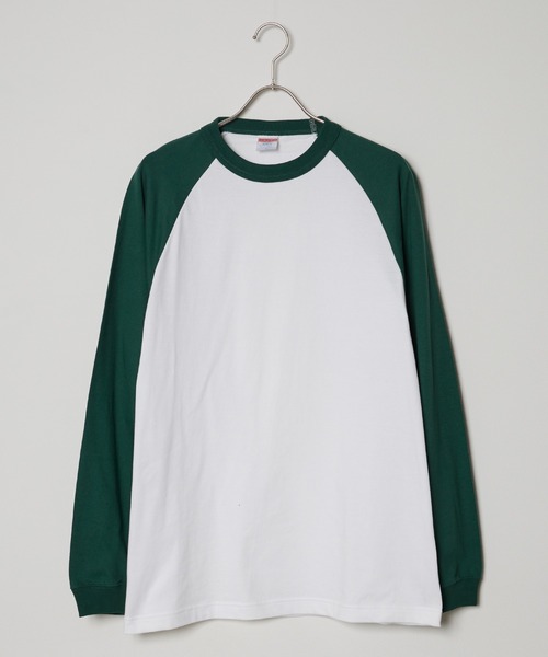 ROOPTOKYO（ループトウキョウ）の「【UNITED ATHLE】ラグラン ロングスリーブ Tシャツ（Tシャツ/カットソー・メンズ・ホワイト×グリーン/ホワイト×ブラック/ホワイト×ネイビー/ホワイト系その他・M/XL/L）」の2枚目の写真