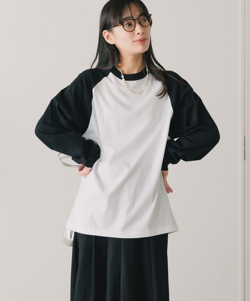 ROOPTOKYO（ループトウキョウ）の「【UNITED ATHLE】ラグラン ロングスリーブ Tシャツ（Tシャツ/カットソー・メンズ・ホワイト×グリーン/ホワイト×ブラック/ホワイト×ネイビー/ホワイト系その他・M/XL/L）」の3枚目の写真