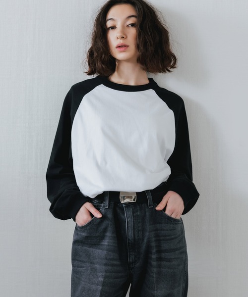 ROOPTOKYO（ループトウキョウ）の「【UNITED ATHLE】ラグラン ロングスリーブ Tシャツ（Tシャツ/カットソー・メンズ・ホワイト×グリーン/ホワイト×ブラック/ホワイト×ネイビー/ホワイト系その他・M/XL/L）」の7枚目の写真