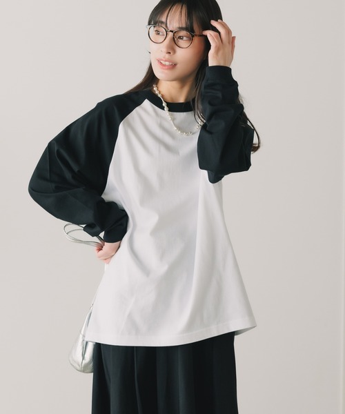 ROOPTOKYO（ループトウキョウ）の「【UNITED ATHLE】ラグラン ロングスリーブ Tシャツ（Tシャツ/カットソー・メンズ・ホワイト×グリーン/ホワイト×ブラック/ホワイト×ネイビー/ホワイト系その他・M/XL/L）」の10枚目の写真