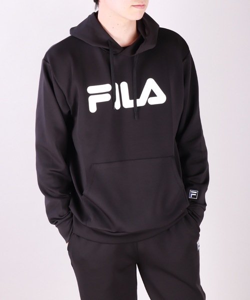 FILA(フィラ)の「FILA とろみポンチ ロゴ プルオーバーパーカー(パーカー・メンズ・グリーン/ブルー/ネイビー/ブラック・L/M/LL)」の21枚目の写真