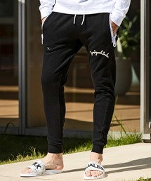 1piu1uguale3 RELAX | 1PIU1UGUALE3 RELAX(ウノピゥウノウグァーレトレ リラックス)ビッグファスナーコード刺繍ロゴロングパンツ(スウェットパンツ)