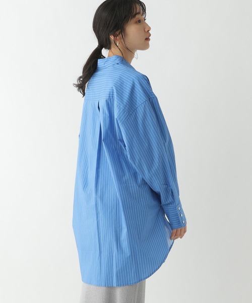 A part by（アパートバイ）の「【袖口2WAY仕様】ストライプ/ムジビッグシャツ（シャツ/ブラウス・レディース・ブラック/オフホワイト/ライトイエロー/ブルー・FREE）」の17枚目の写真