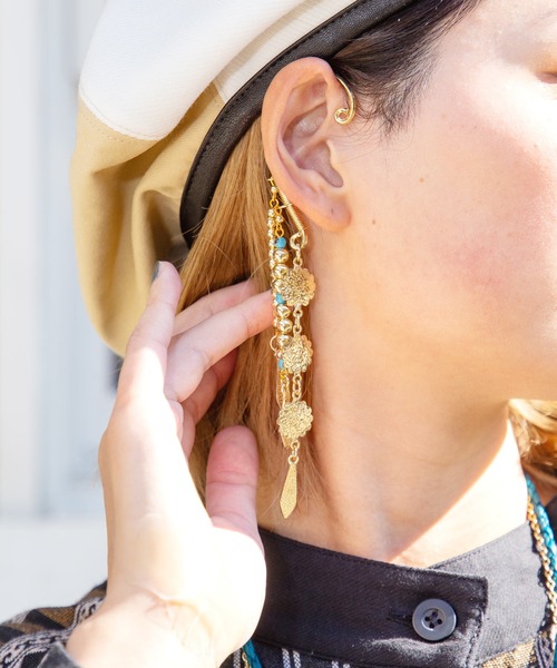 チャイハネ（チャイハネ）の「【チャイハネ】スタンコンチョイヤーフック（イヤーカフ・レディース・ゴールド/シルバー・FREE）」の2枚目の写真