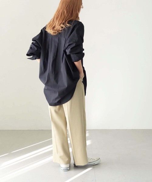 HER CLOSET（ハークローゼット）の「【shemoshelly】WEB限定デザインワイドスリーブビッグシャツ（シャツ/ブラウス・レディース・ブラック/ホワイト/ブルー/ライトイエロー・M）」の21枚目の写真