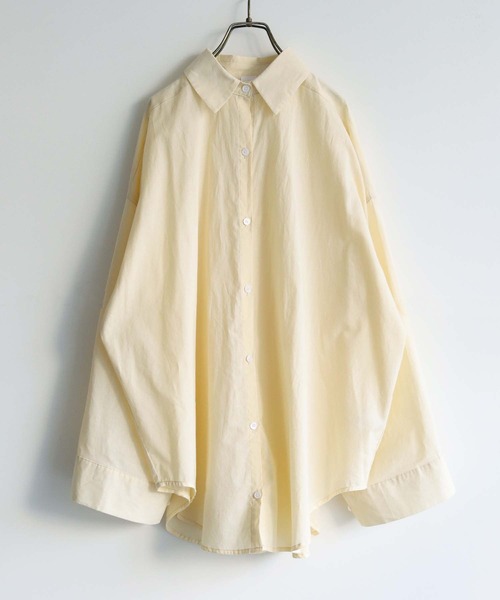 HER CLOSET（ハークローゼット）の「【shemoshelly】WEB限定デザインワイドスリーブビッグシャツ（シャツ/ブラウス・レディース・ブラック/ホワイト/ブルー/ライトイエロー・M）」の14枚目の写真