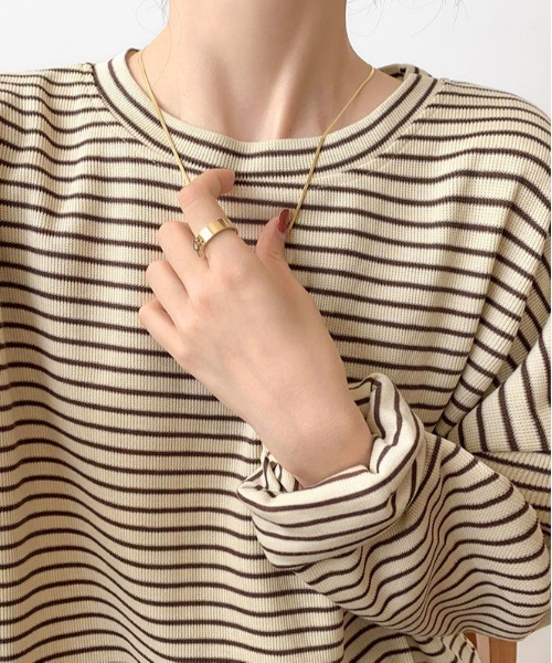 ibeul_（イベール）の「クルーネックボーダートップス（Tシャツ/カットソー・レディース・ブラック/ベージュ・FREE）」の22枚目の写真