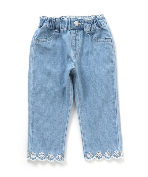 新品 2022 ダブルビー デニム プチ刺繍 刺繍 パンツ 110 100 DOUBLE B