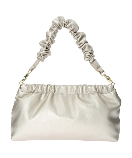 YECCA VECCA（イェッカヴェッカ）の「2wayギャザークラッチバッグ（エコバッグ/サブバッグ・レディース・ベージュ/シルバー/ブラック・FREE）」の3枚目の写真