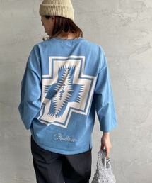 [PENDLETON/ペンドルトン] 別注 ネイティブ柄バックプリント 7分袖Tシャツ