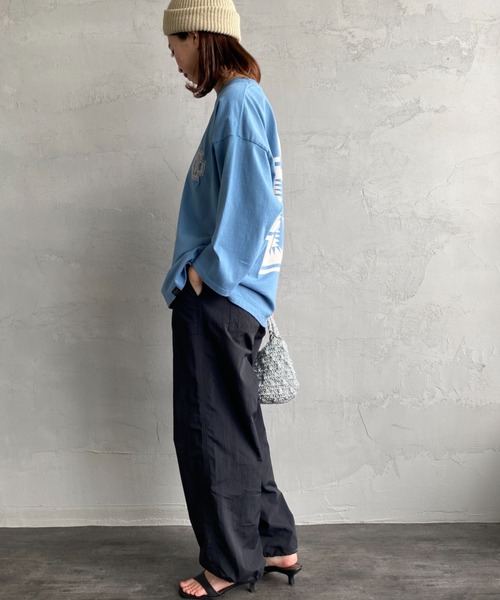 PENDLETON（ペンドルトン）の「[PENDLETON/ペンドルトン] 別注 ネイティブ柄バックプリント 7分袖Tシャツ（Tシャツ/カットソー・レディース・ホワイト/ブラック/ブルー・S/M/L/XL）」の9枚目の写真