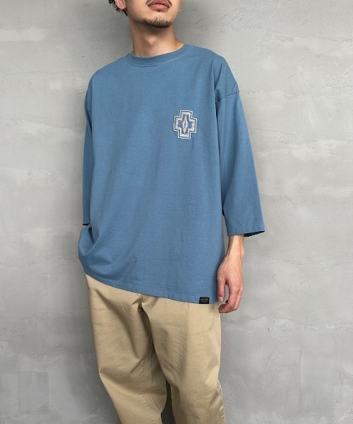 PENDLETON（ペンドルトン）の「[PENDLETON/ペンドルトン] 別注 ネイティブ柄バックプリント 7分袖Tシャツ（Tシャツ/カットソー・レディース・ホワイト/ブラック/ブルー・S/M/L/XL）」の11枚目の写真