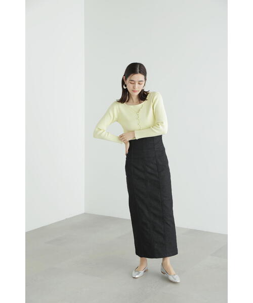 JILL STUART（ジルスチュアート）の「◆ハイウエストデニムスカート（スカート・レディース・ブラック/ネイビー・2/0/4）」の8枚目の写真