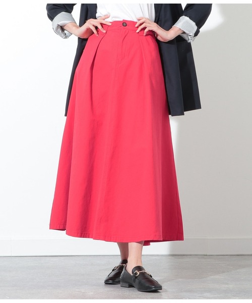 Settimissimo（セッティミッシモ）の「チノフレアロングスカート（スカート・レディース・レッド/ベージュ・FREE）」の3枚目の写真