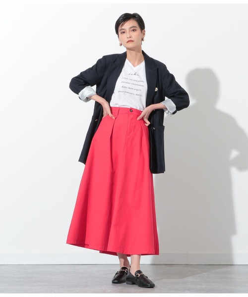 Settimissimo（セッティミッシモ）の「チノフレアロングスカート（スカート・レディース・レッド/ベージュ・FREE）」の6枚目の写真