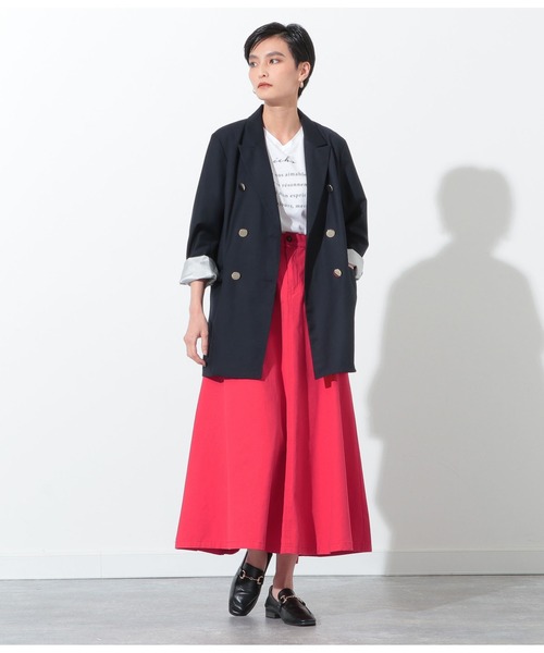 Settimissimo（セッティミッシモ）の「チノフレアロングスカート（スカート・レディース・レッド/ベージュ・FREE）」の7枚目の写真