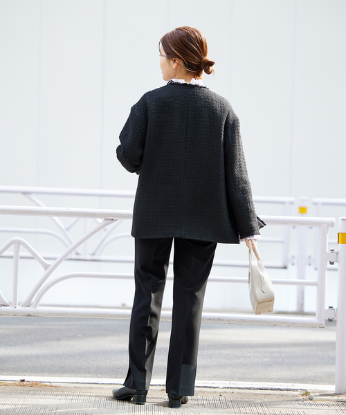 JOURNAL STANDARD(ジャーナルスタンダード)の「■■■《追加4》ツイードジャケット(ノーカラージャケット・レディース・ブラック・FREE)」の3枚目の写真