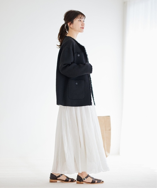 JOURNAL STANDARD(ジャーナルスタンダード)の「■■■《追加4》ツイードジャケット(ノーカラージャケット・レディース・ブラック・FREE)」の13枚目の写真