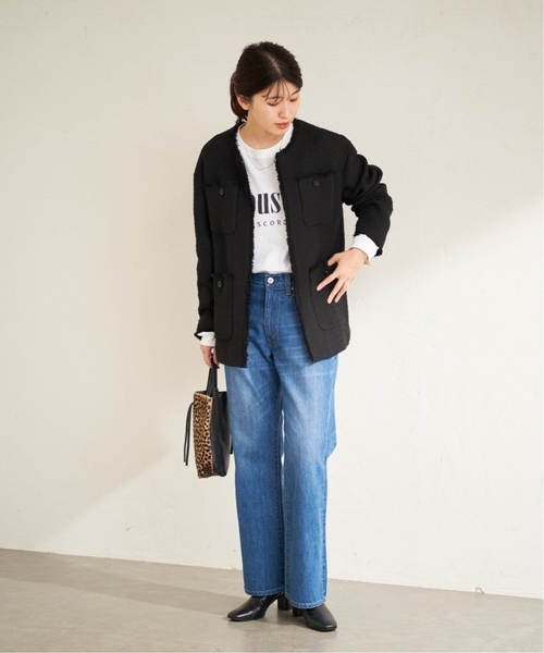 JOURNAL STANDARD(ジャーナルスタンダード)の「■■■《追加4》ツイードジャケット(ノーカラージャケット・レディース・ブラック・FREE)」の5枚目の写真