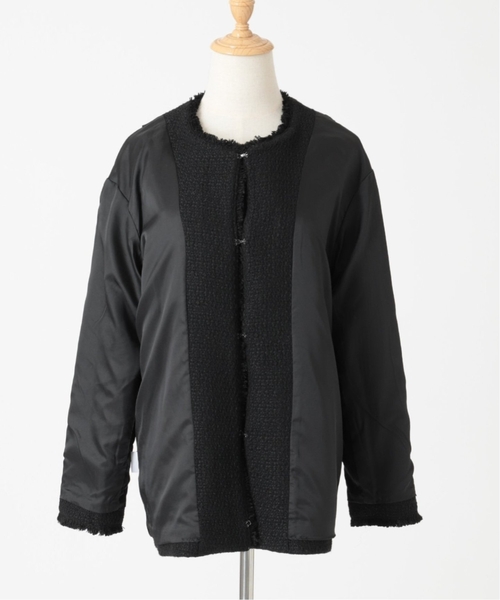 JOURNAL STANDARD(ジャーナルスタンダード)の「■■■《追加4》ツイードジャケット(ノーカラージャケット・レディース・ブラック・FREE)」の7枚目の写真