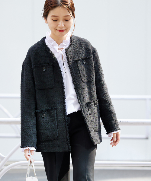 JOURNAL STANDARD(ジャーナルスタンダード)の「■■■《追加4》ツイードジャケット(ノーカラージャケット・レディース・ブラック・FREE)」の17枚目の写真