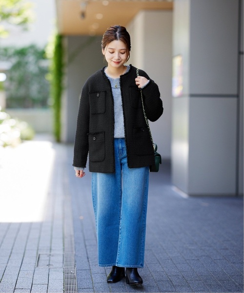 JOURNAL STANDARD(ジャーナルスタンダード)の「■■■《追加4》ツイードジャケット(ノーカラージャケット・レディース・ブラック・FREE)」の2枚目の写真