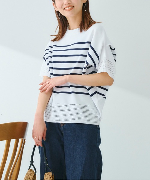 Chez toi(シェトワ)の「アイレットアップスリーブプルオーバー(ニット/セーター・レディース・イエロー/オフホワイト/ブラック/アイボリー・FREE)」の2枚目の写真