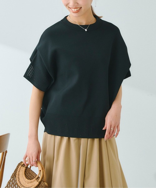 Chez toi(シェトワ)の「アイレットアップスリーブプルオーバー(ニット/セーター・レディース・イエロー/オフホワイト/ブラック/アイボリー・FREE)」の11枚目の写真