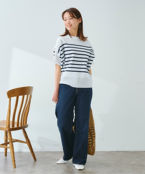Chez toi(シェトワ)の「アイレットアップスリーブプルオーバー(ニット/セーター・レディース・イエロー/オフホワイト/ブラック/アイボリー・FREE)」の14枚目の写真