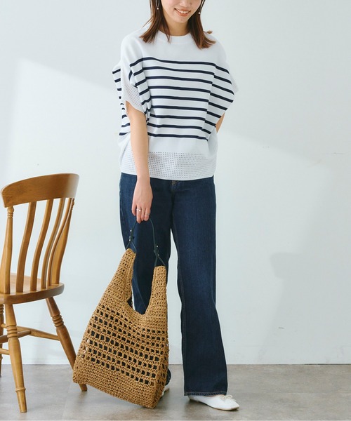 Chez toi(シェトワ)の「アイレットアップスリーブプルオーバー(ニット/セーター・レディース・イエロー/オフホワイト/ブラック/アイボリー・FREE)」の20枚目の写真