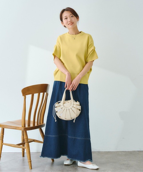 Chez toi(シェトワ)の「アイレットアップスリーブプルオーバー(ニット/セーター・レディース・イエロー/オフホワイト/ブラック/アイボリー・FREE)」の21枚目の写真