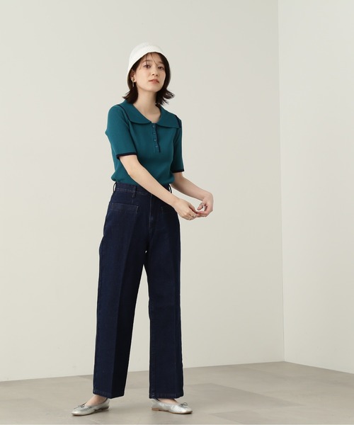 N.(N. Natural Beauty Basic)(エヌエヌナチュラルビューティーベーシック)の「【S Size Line】◆フロントポケットストレートパンツ(デニムパンツ・レディース・ベージュ/ワンウォッシュ・SMALL/MEDIUM)」の9枚目の写真