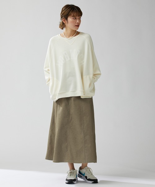 Le temps riche（ルタンリッシュ）の「ストレッチ素材ツイルロングスカート ＜Le temps riche＞（スカート・レディース・ブラック/ベージュ/カーキ・L/M/LL）」の10枚目の写真