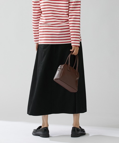 Le temps riche（ルタンリッシュ）の「ストレッチ素材ツイルロングスカート ＜Le temps riche＞（スカート・レディース・ブラック/ベージュ/カーキ・L/M/LL）」の11枚目の写真