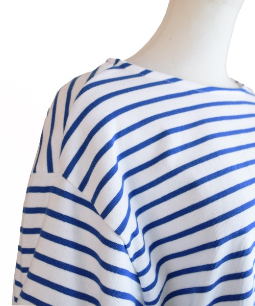 Marient（マリエント）の「ボーダースリットTEE（Tシャツ/カットソー・レディース・ブラック/ブルー/グリーン/オレンジ・FREE）」の7枚目の写真