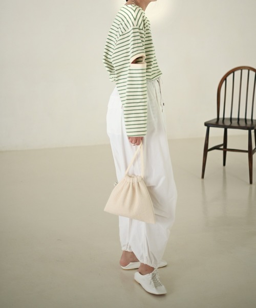 Marient（マリエント）の「ボーダースリットTEE（Tシャツ/カットソー・レディース・ブラック/ブルー/グリーン/オレンジ・FREE）」の16枚目の写真