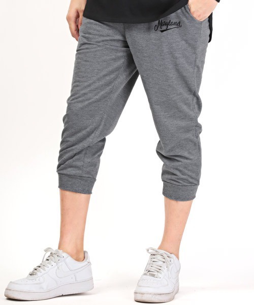 LUXSTYLE(ラグスタイル)の「ミニ裏毛スウェットクロップドパンツ(スウェットパンツ・メンズ・グレイッシュベージュ/杢グレー/ネイビー/ブラック・M/L/XL)」の2枚目の写真