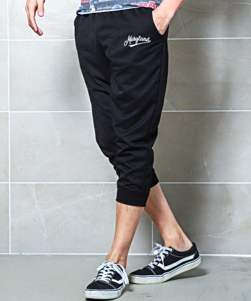 LUXSTYLE(ラグスタイル)の「ミニ裏毛スウェットクロップドパンツ(スウェットパンツ・メンズ・グレイッシュベージュ/杢グレー/ネイビー/ブラック・M/L/XL)」の4枚目の写真