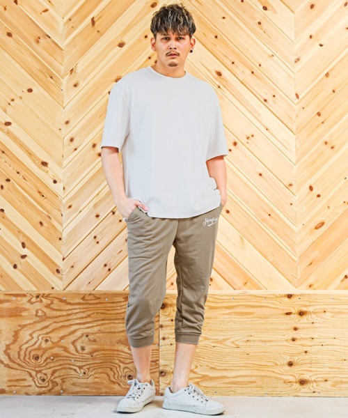 LUXSTYLE(ラグスタイル)の「ミニ裏毛スウェットクロップドパンツ(スウェットパンツ・メンズ・グレイッシュベージュ/杢グレー/ネイビー/ブラック・M/L/XL)」の8枚目の写真