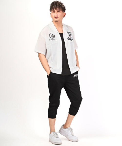 LUXSTYLE(ラグスタイル)の「ミニ裏毛スウェットクロップドパンツ(スウェットパンツ・メンズ・グレイッシュベージュ/杢グレー/ネイビー/ブラック・M/L/XL)」の9枚目の写真