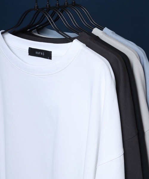 ANPAS(アンパス)の「ANPAS High Function Heavy Weight Big T-Shirt/ANPAS 別注 ヘビーウェイト ビッグシルエット Tシャツ UVカット 吸水速乾 接触冷感(Tシャツ/カットソー・メンズ・ブラック/グレイッシュベージュ/サックスブルー/チャコール/ホワイト・M/L)」の17枚目の写真