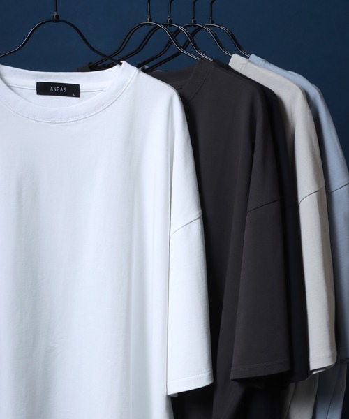 ANPAS(アンパス)の「ANPAS High Function Heavy Weight Big T-Shirt/ANPAS 別注 ヘビーウェイト ビッグシルエット Tシャツ UVカット 吸水速乾 接触冷感(Tシャツ/カットソー・メンズ・ブラック/グレイッシュベージュ/サックスブルー/チャコール/ホワイト・M/L)」の16枚目の写真