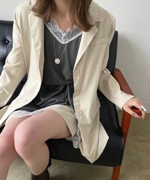 テーラードソフトジャケット×ショートパンツ セットアップ