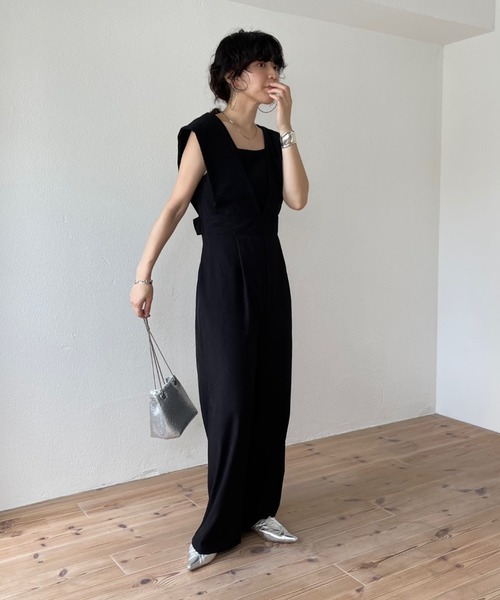 wee9s（ウィークス）の「jump suits / ジャンプスーツ（つなぎ/オールインワン・レディース・ベージュ/ブラック・FREE）」の8枚目の写真