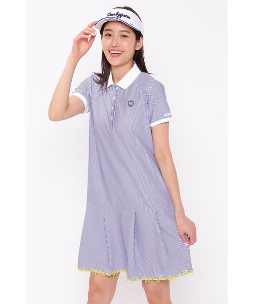 PEARLY GATES ストライプポロワンピース PEARLY GATES（パーリーゲイツ）の「【PEARLY GATES】トリコット