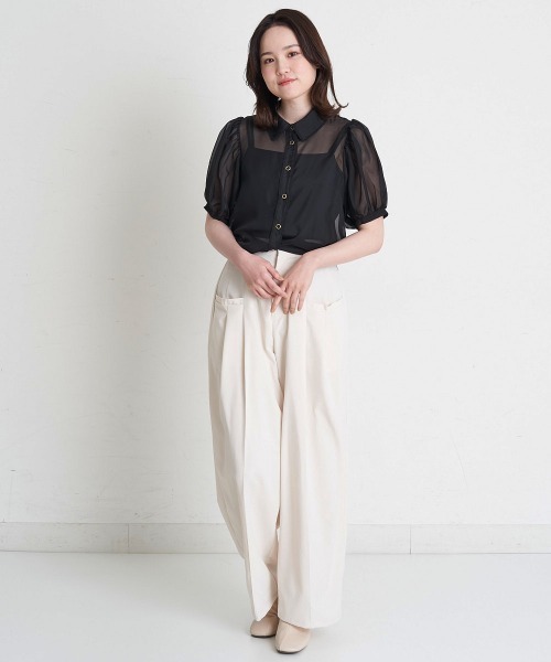 A de a.v.v（アードアー・ヴェ・ヴェ）の「ワイドタックパンツ（その他パンツ・レディース・アイボリー/グレー/ブラック・39）」の18枚目の写真