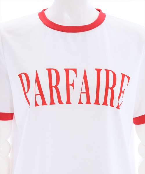 clear(クリア)の「配色プリントTシャツ (Tシャツ/カットソー・レディース・オフホワイト/ブラック/レッド・F)」の7枚目の写真